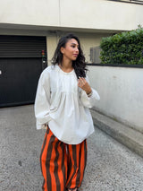 BLOUSE PLISSÉE BLANCHE