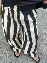 PANTALON PALAZZO A RAYURES