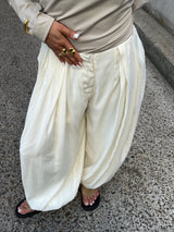 PANTALON SAROUEL SATIN ÉCRU