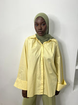 CHEMISE OVERSIZE JAUNE PASTEL