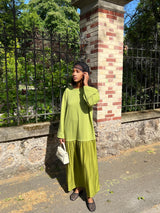 ROBE LONGUE BOHEME VERT OLIVE