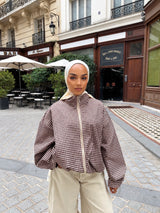 VESTE BOMBER CARREAUX