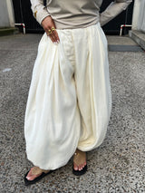 PANTALON SAROUEL SATIN ÉCRU