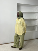 CHEMISE OVERSIZE JAUNE PASTEL