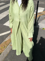 ENSEMBLE LINA VERT AMANDE