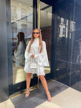 ROBE EN SATIN DOS NU