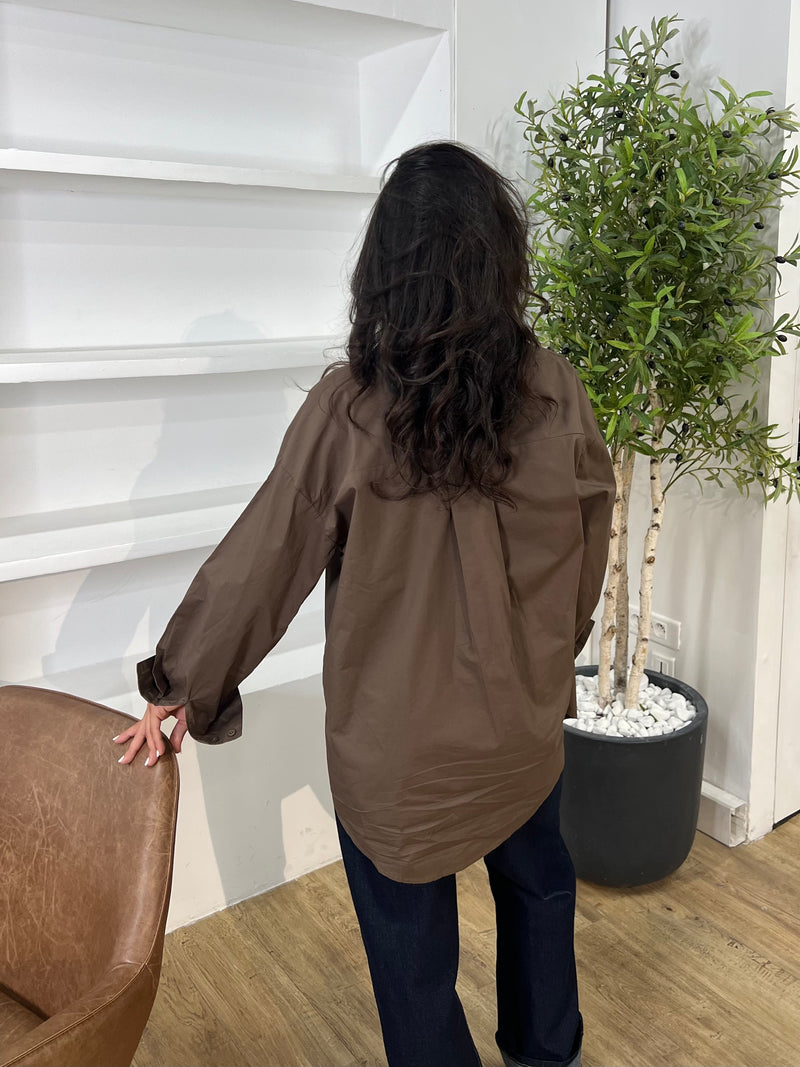 CHEMISE OVERSIZE MARRON