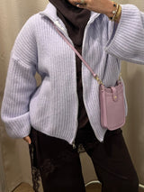 CARDIGAN EN MAILLE [LILAS]
