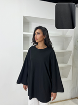 T-SHIRT SURDIMENSIONNÉ MANCHES LONGUES [MATIÈRE POLO]