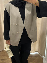 BLAZER SANS MANCHES OVERSIZE