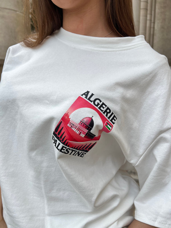 T-SHIRT MIXTE ALGERIE PALESTINE 🇩🇿🇵🇸