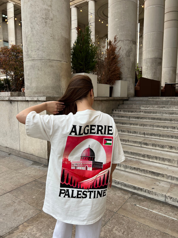 T-SHIRT MIXTE ALGERIE PALESTINE 🇩🇿🇵🇸