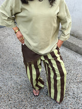PANTALON PALAZZO A RAYURES