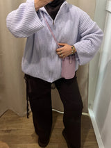 CARDIGAN EN MAILLE [LILAS]