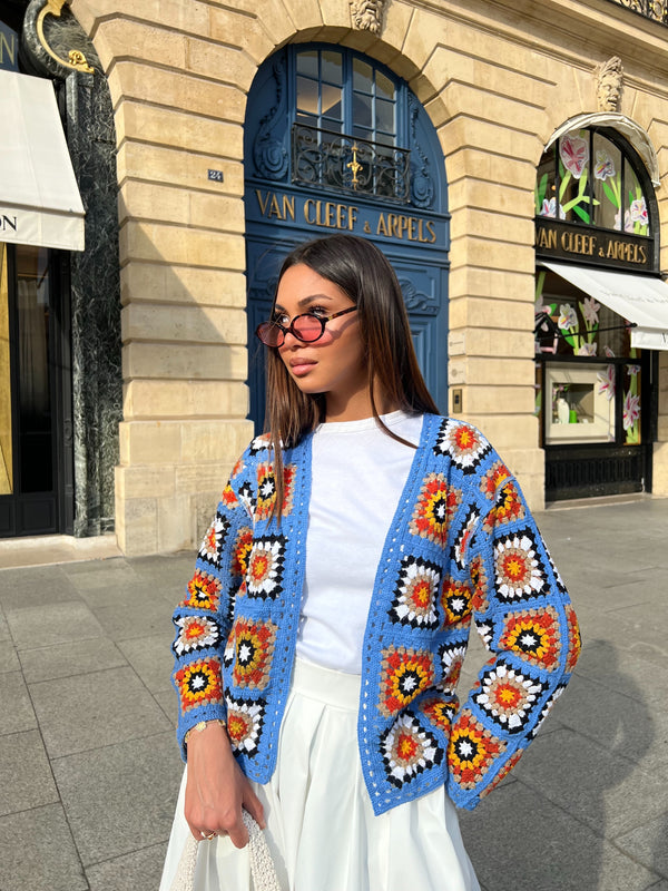 GILET CROCHET 100% COTON