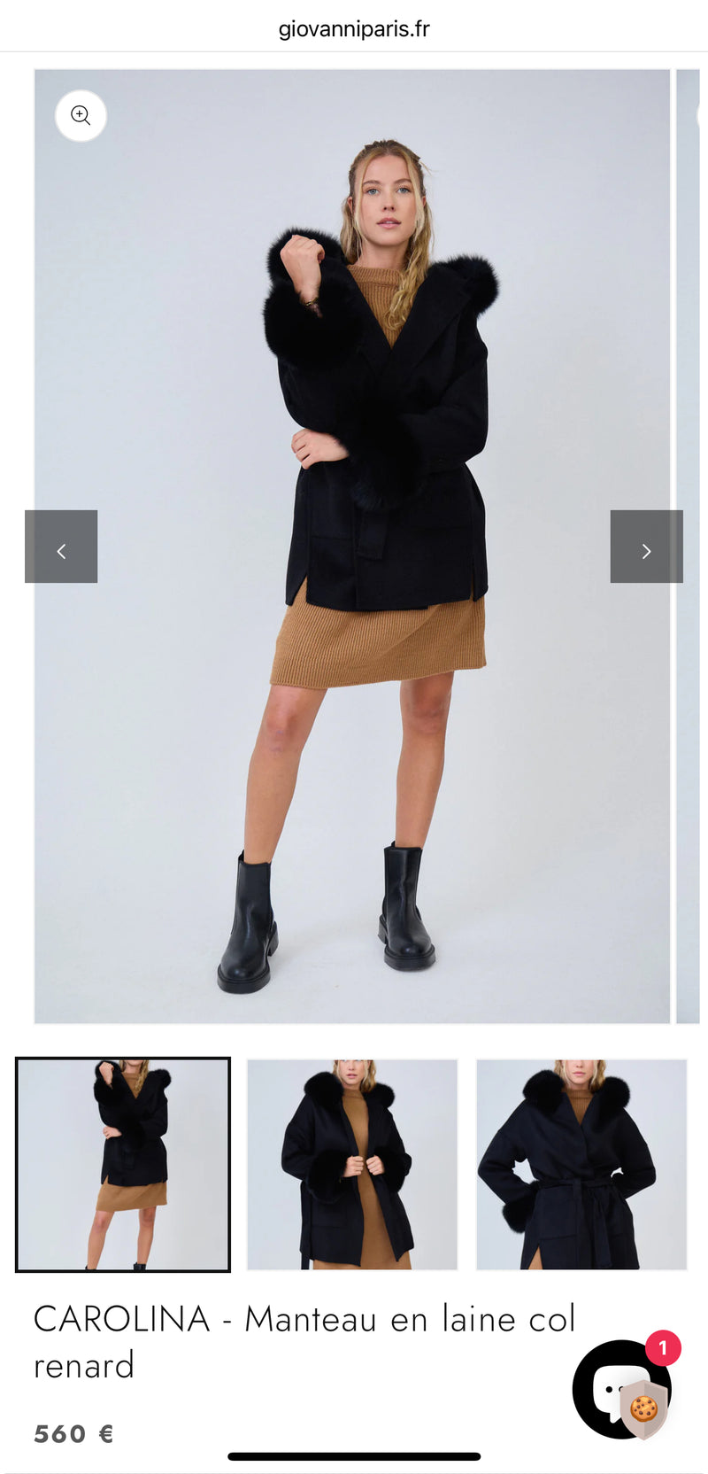 MANTEAU LAINE RENARD GIOVANNI