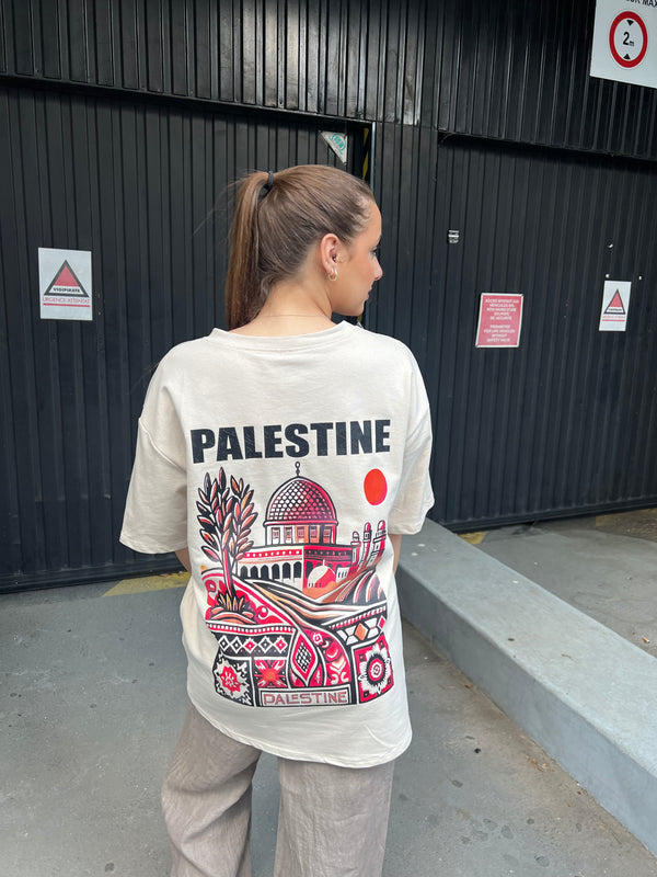 T-SHIRT MIXTE PALESTINE 🇵🇸 [Beige]