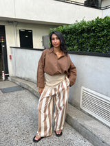 PANTALON PALAZZO A RAYURES