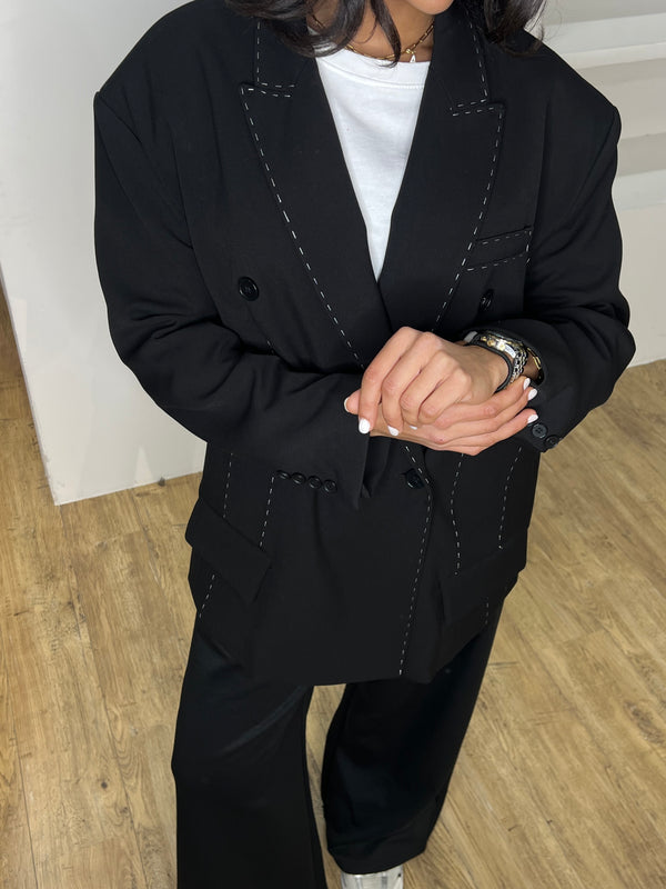 BLAZER NOIR SURPIQÛRES