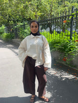 PANTALON FLUIDE 7/8 [MARRON]