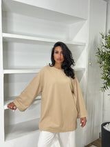 T-SHIRT SURDIMENSIONNÉ MANCHES LONGUES [MATIÈRE POLO]
