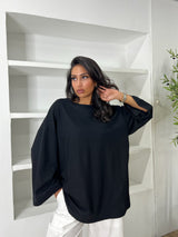T-SHIRT SURDIMENSIONNÉ MANCHES LONGUES [MATIÈRE POLO]