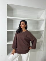 T-SHIRT SURDIMENSIONNÉ MANCHES LONGUES [MATIÈRE POLO]