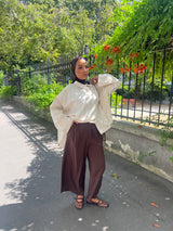 PANTALON FLUIDE 7/8 [MARRON]