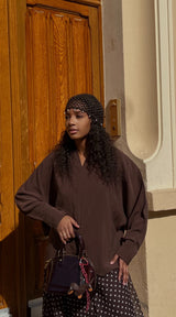 BONNET FILET PERLE CHOCOLAT