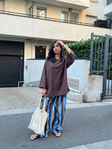 PANTALON BALLON À RAYURES