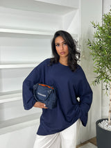 T-SHIRT SURDIMENSIONNÉ MANCHES LONGUES [MATIÈRE POLO]