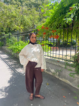 PANTALON FLUIDE 7/8 [MARRON]
