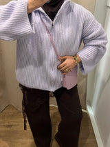 CARDIGAN EN MAILLE [LILAS]