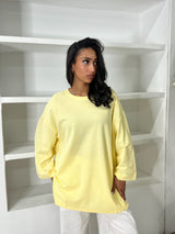 T-SHIRT SURDIMENSIONNÉ MANCHES LONGUES [MATIÈRE POLO]