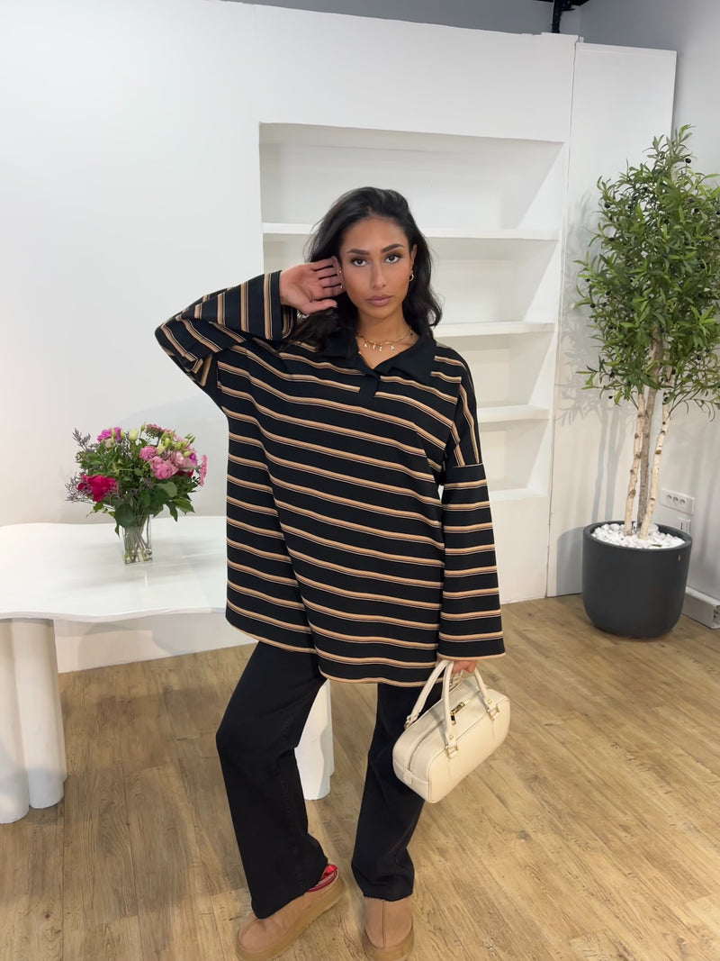 LE POLO OVERSIZE RAYURES
