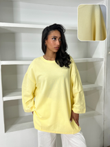 T-SHIRT SURDIMENSIONNÉ MANCHES LONGUES [MATIÈRE POLO]  + Coloris