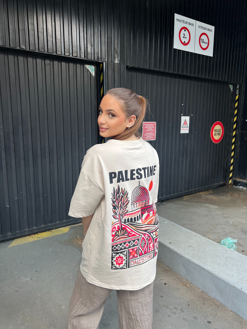 T-SHIRT MIXTE PALESTINE 🇵🇸 [Beige]