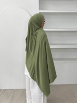 MAXI HIJAB JERSEY LIQUID [KAKI SAUGE]