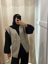 BLAZER SANS MANCHES OVERSIZE