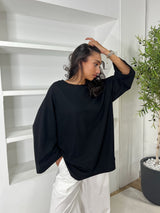 T-SHIRT SURDIMENSIONNÉ MANCHES LONGUES [MATIÈRE POLO]
