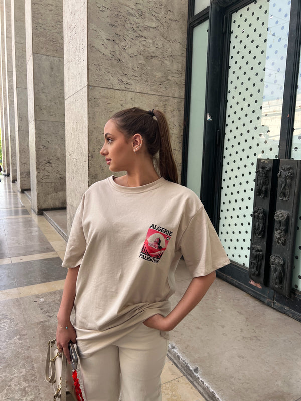 T-SHIRT MIXTE ALGERIE PALESTINE 🇩🇿🇵🇸