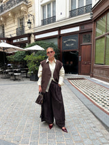 BLAZER OVERSIZE SANS MANCHES [CHOCO]