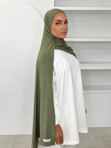 MAXI HIJAB JERSEY LIQUID [KAKI SAUGE]