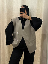 BLAZER SANS MANCHES OVERSIZE