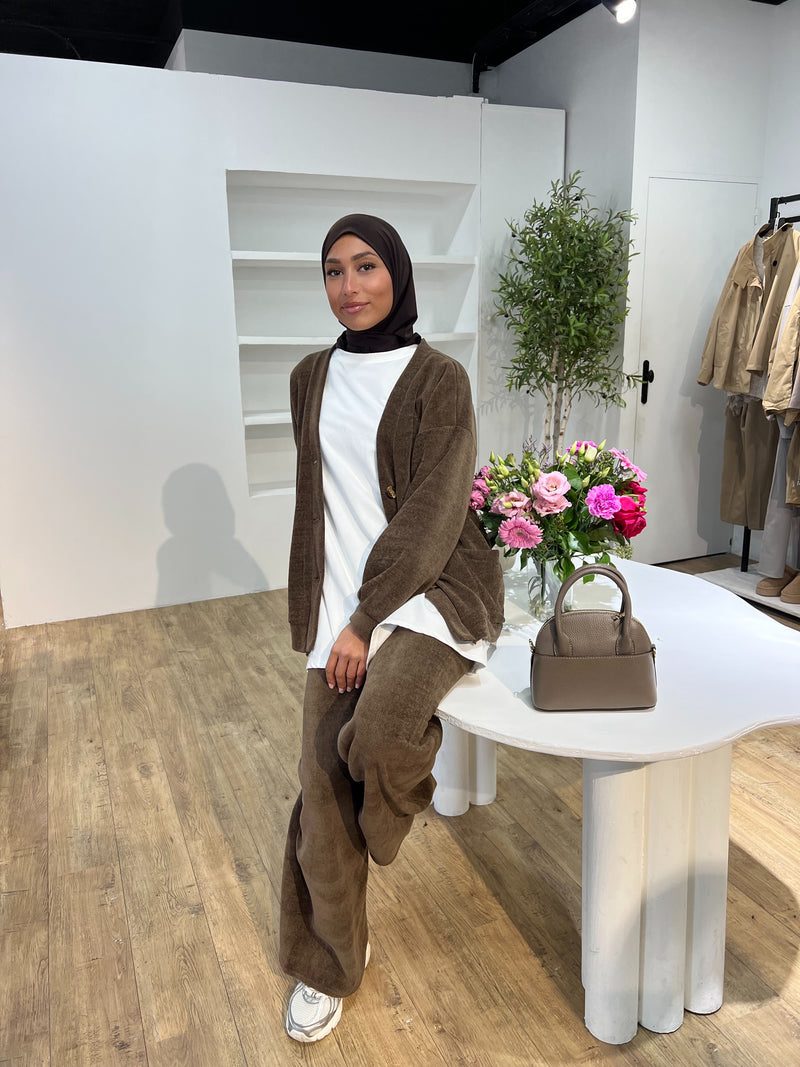 ENSEMBLE DÉCONTRACTÉ EFFET VELOURS