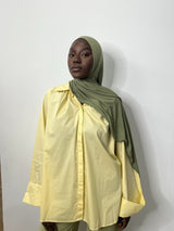 CHEMISE OVERSIZE JAUNE PASTEL