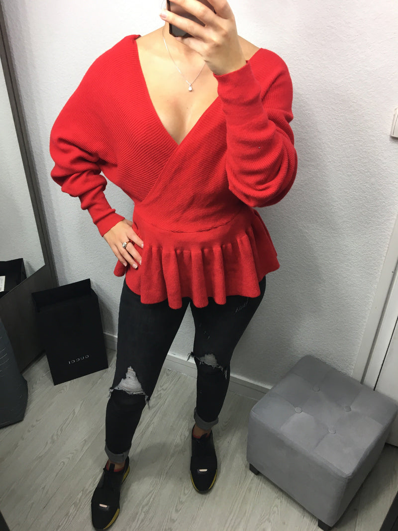 PULL CROISE ROUGE SALOME