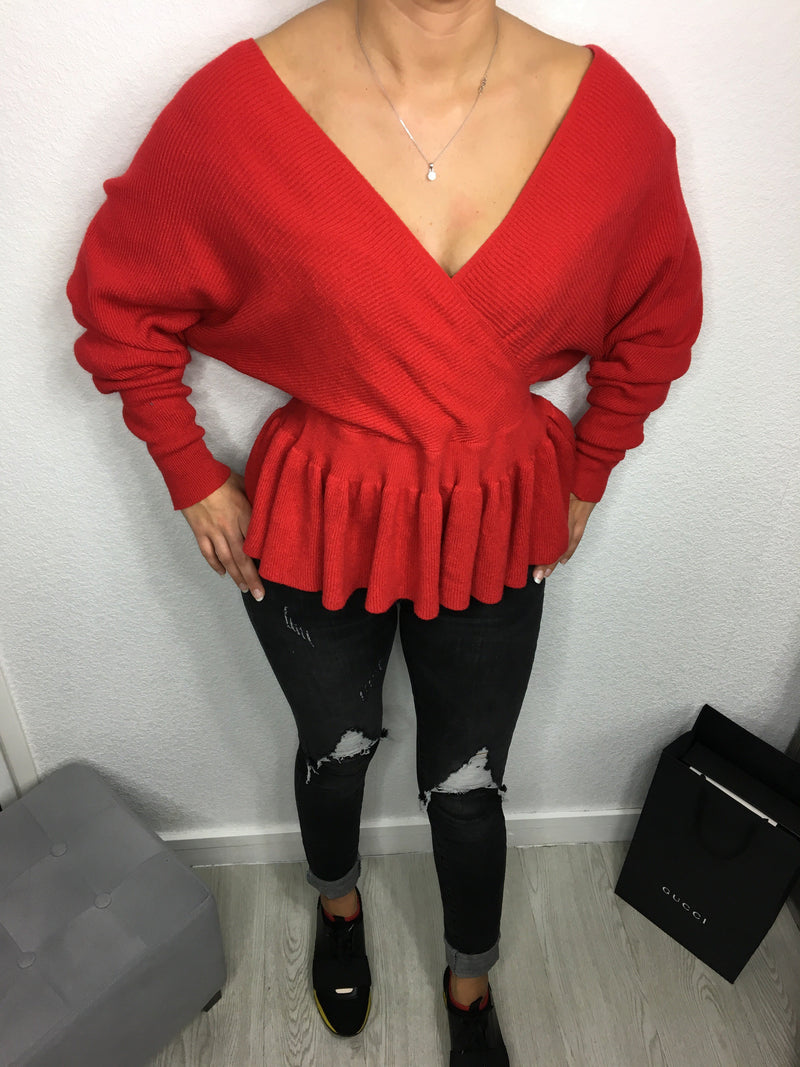 PULL CROISE ROUGE SALOME