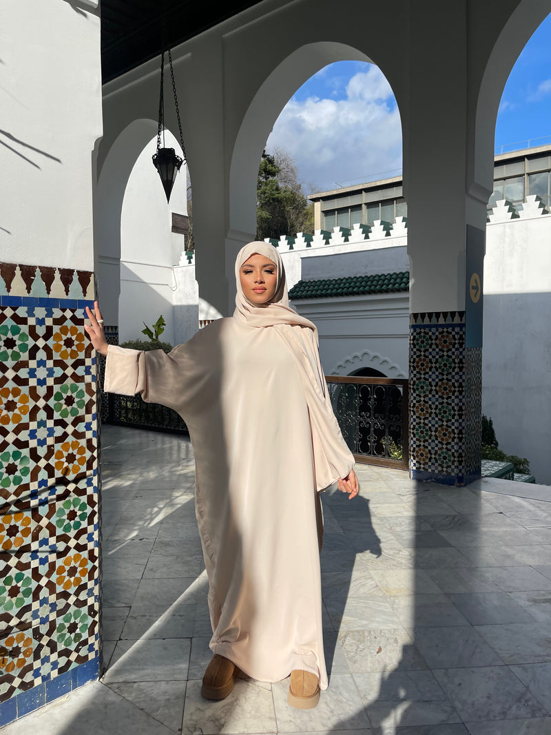 Abaya voile intégré manches kimono