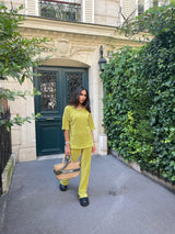 ENSEMBLE PLISSÉ [T-SHIRT PANTALON]